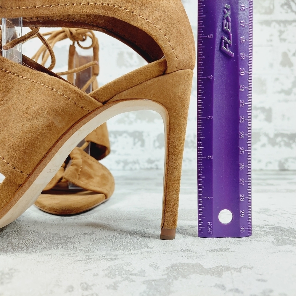 Zara Basic Collection Faux Suede Lace Up Heels F1030 - Picture 9 of 13